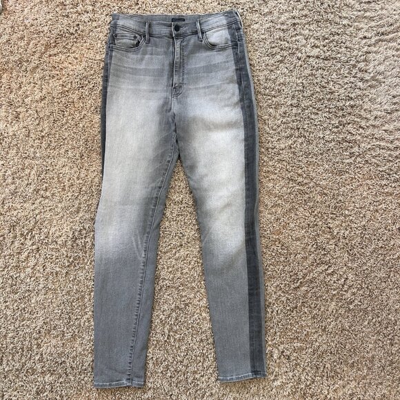 Mother Jeans Women’s The Swooner Supermoon Stripe Gray Size 29 Stretchy - Picture 2 of 9